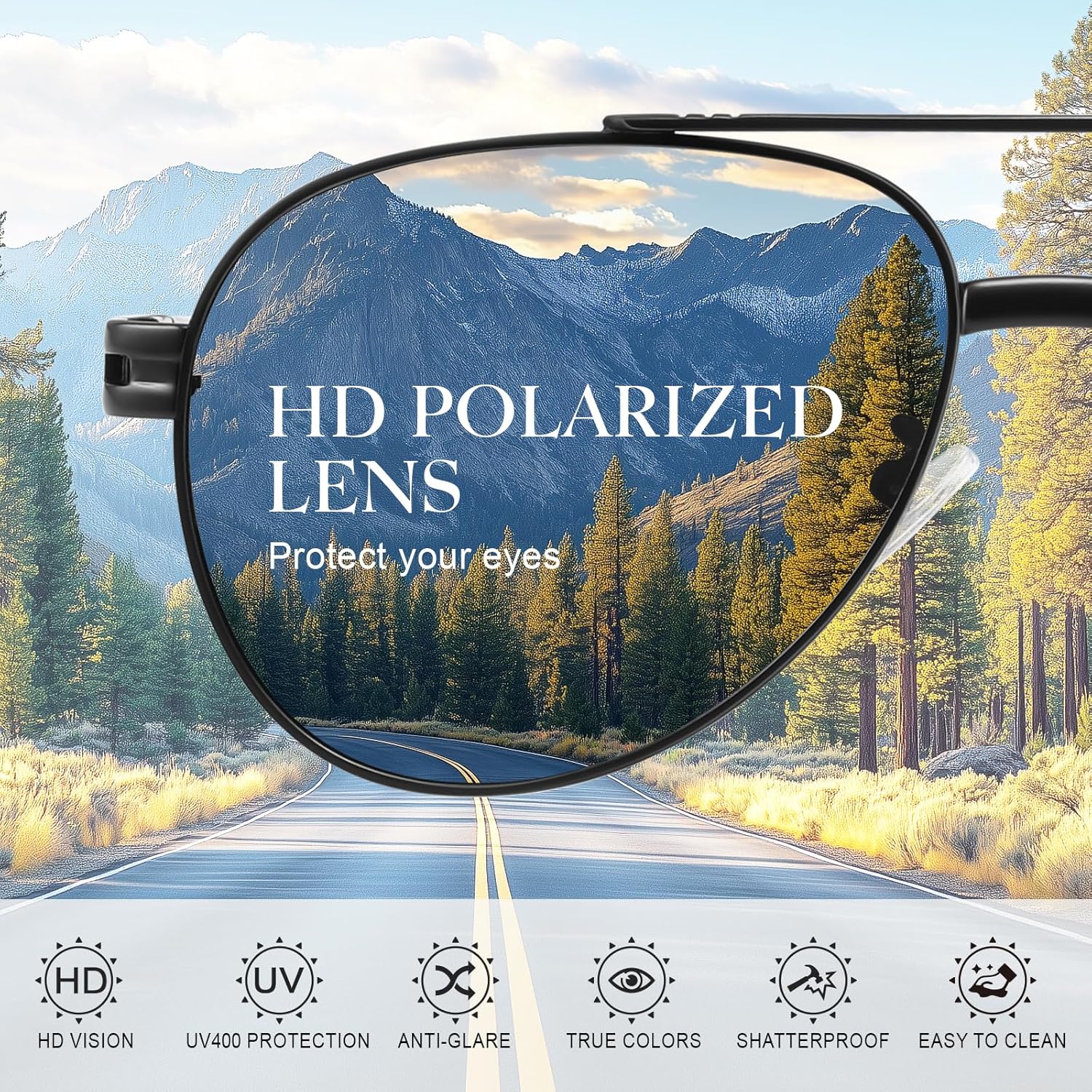 Gisele Polarized Aviator Sunglasses - Stylish UV400 Protection for Men & Women Ideal for Driving & Outdoor Sports Lightweight Durable Unisex Style Summer Essentials