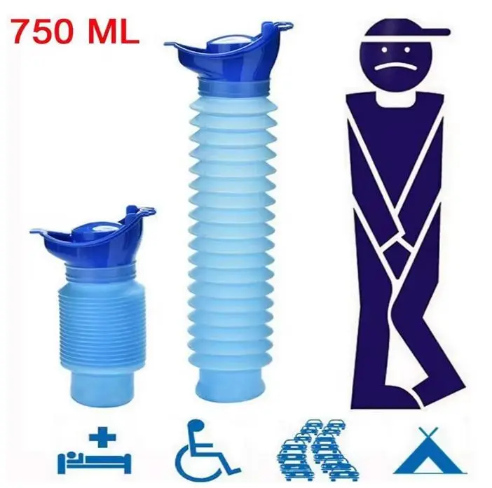 Portable Urinal for Men Women 750 ML Spill Proof Travel Emergency Urinal Bottle Leak-Proof Collapsible Urinals Personal Car Pee Bottle for Camping Road Trips Drivers Seniors Kids