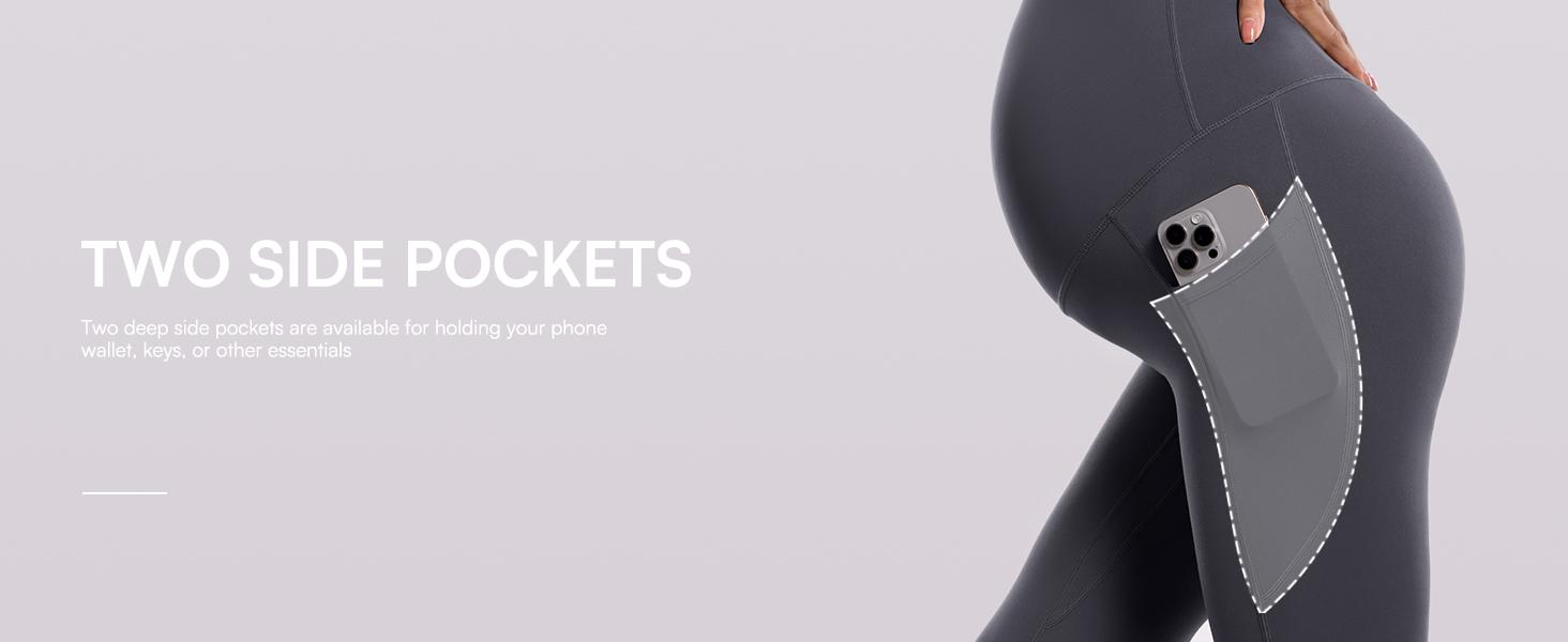 POSHDIVAH Women's Maternity Flare Leggings Over The Belly Pregnancy Workout Active Yoga Lounge Bootcut Pants with Pockets maternity bottom