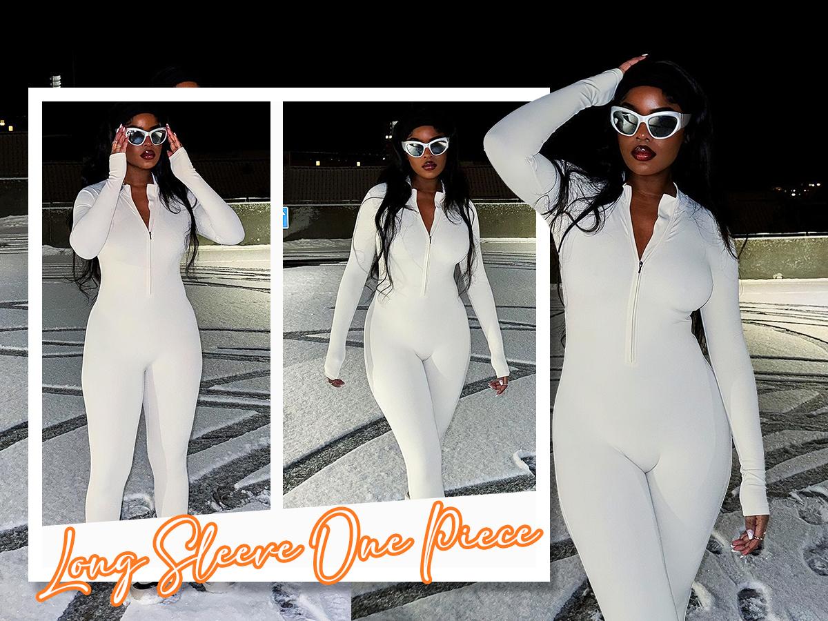 YEOREO Women  Workout Jumpsuit Zip Up Romper Bottom Pants Bodysuit Bodycon Sexy One Piece Fabric Spandex Womenswear Tops Stretchy Flexible SpringStatements