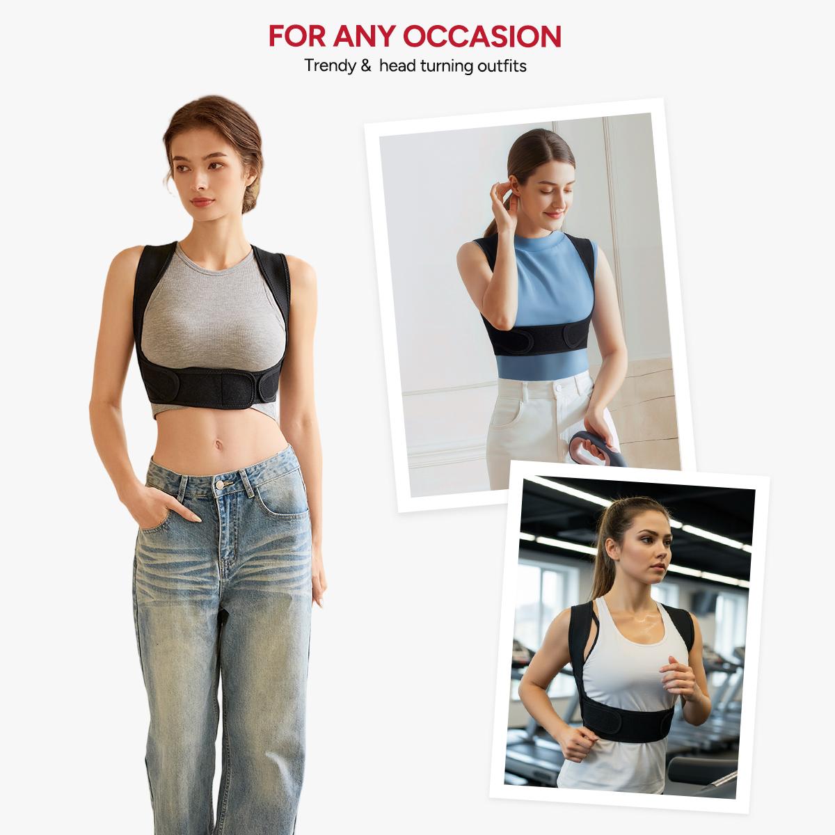 Nebility Unisex Posture Corrector and Back Brace Support for Women and Men Adjustable Upper and Lower Back Neck Shoulder and Clavicle Pain Relief for Scoliosis Hunchback and Thoracic Spine Issues