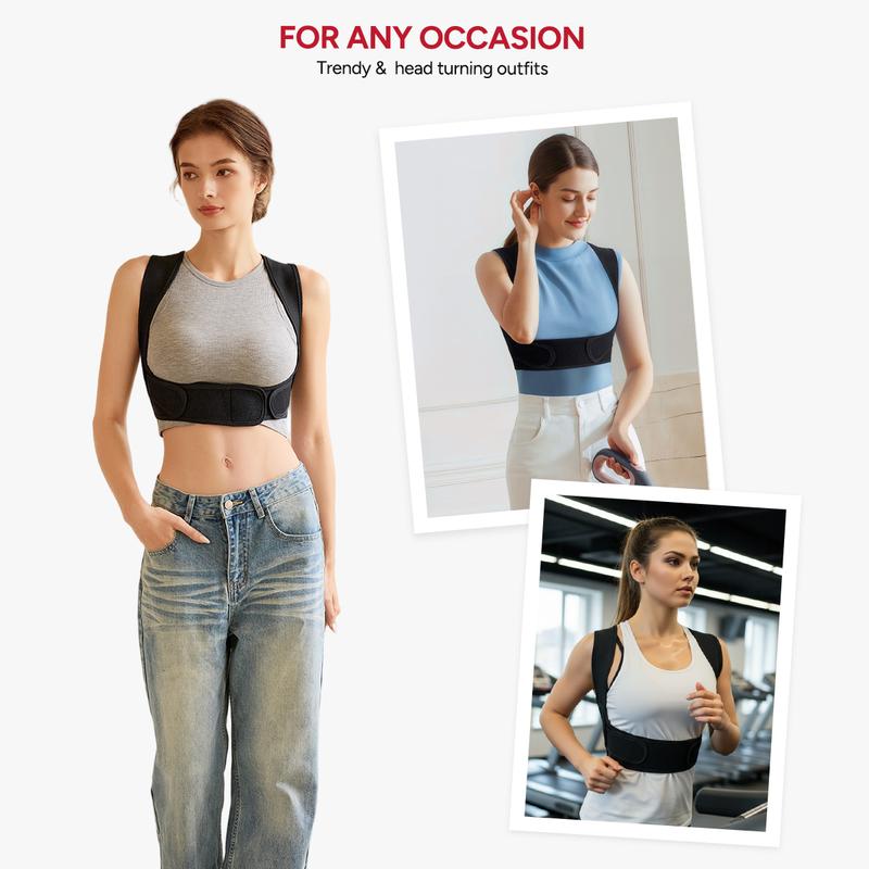 Nebility Unisex Posture Corrector and Back Brace Support for Women and Men Adjustable Upper and Lower Back Neck Shoulder and Clavicle Pain Relief for Scoliosis Hunchback and Thoracic Spine Issues