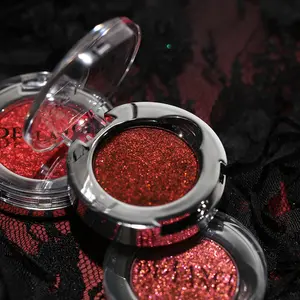 De'lanci  Cream Sparkly Red Eyeshadow ，Glitter Eyeshadowiridescent shimmer, talc free, holographic ,Color Long Lasting High Pigment ,color-shifting, Metallic pearlescent eyeshadow