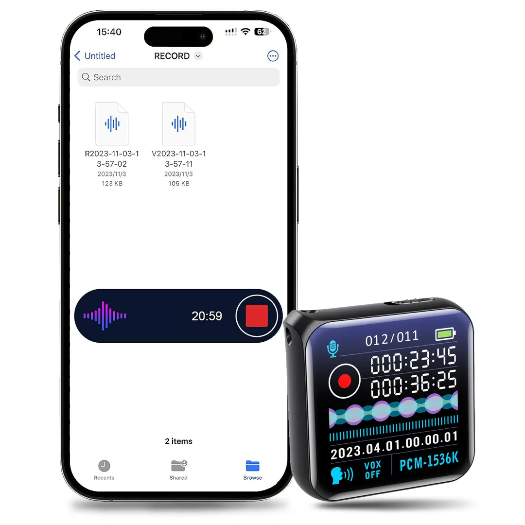 HD Smart Voice Recorder with Screen Display，1.44-Inches，One-Press Recording & Playback，Powerful recording，Intelligent recording