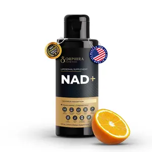 Orphira NAD+ Liquid Supplement Liposomal, Energy Support and Mental Clarity, Healthy Aging and Vitality, Orange Citrus Flavor, Vegan, Non GMO, 30 Servings 4 fl oz