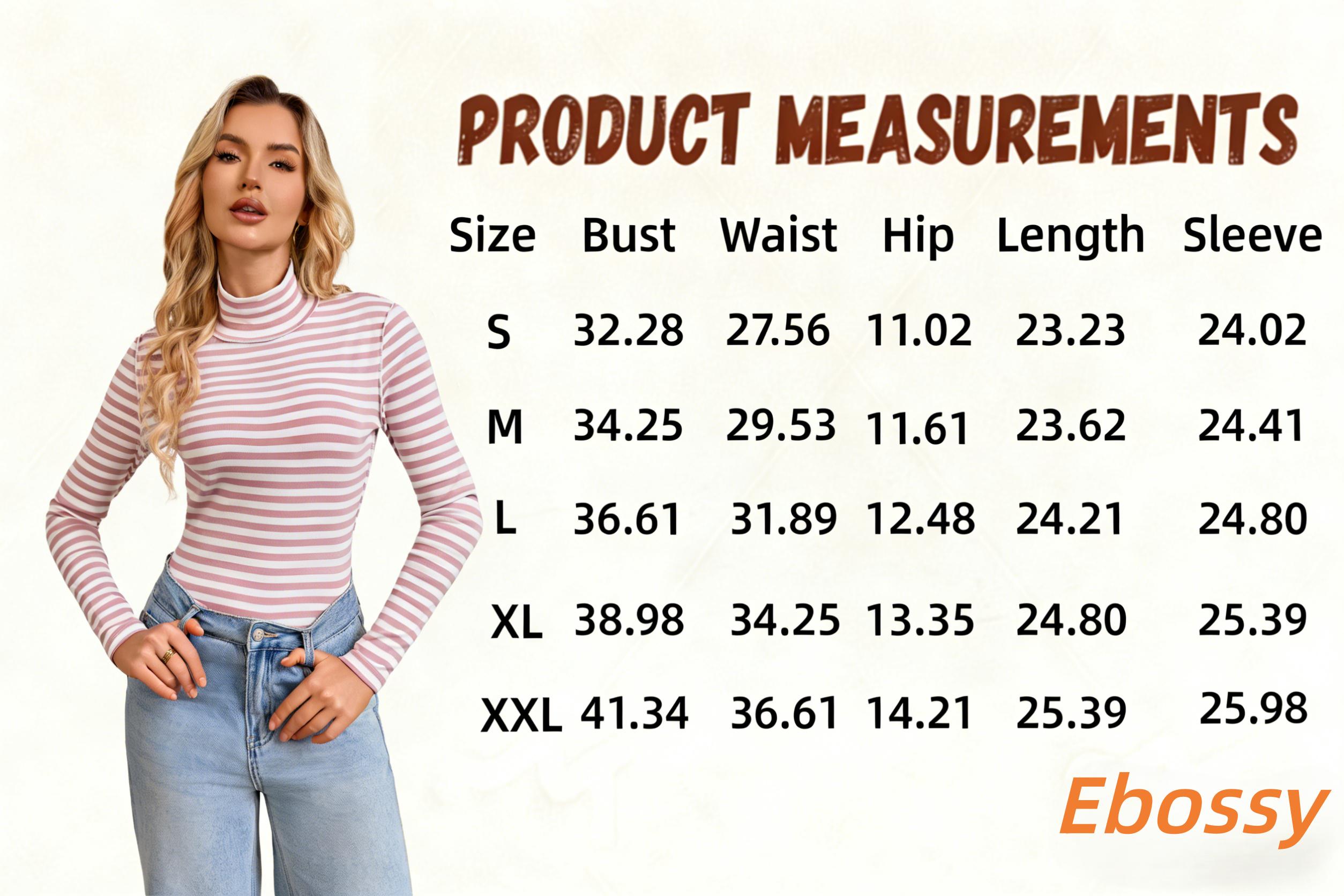 Ebossy Women's Slim-Fit Striped Turtleneck Lightweight Long Sleeve Top Soft Stretch Fabric Back Detail Basic Layering Shirt Perfect for spring & summer, casual daily & work outfits Ebossy Women's Slim-Fit Striped Turtleneck Lightweight Long Sleeve Top Soft Stretch Fabric Back Detail Basic Layering Shirt Perfect for spring & summer, casual daily & work outfits