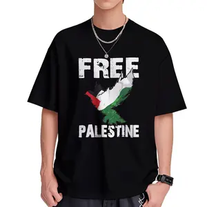 "FREE PALESTINE"100% Cotton Crew Neck T-Shirt – Soft Breathable Casual Tee for Men & Women Soft Tropical Crewneck Fabric Unisex Streetwear Tshirt Menswear graphic  tee