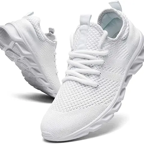 LEAFAGE Men's Low Top Braid Accent Laces Athletic Footwear Sneakers - Lightweight Airflow Mesh, Breathable, Flexible, Anti-Slip Sole, Side-to-Side Stability Basic Casual Shoes for Walking, Training, All Seasons Cool All-Day Wear