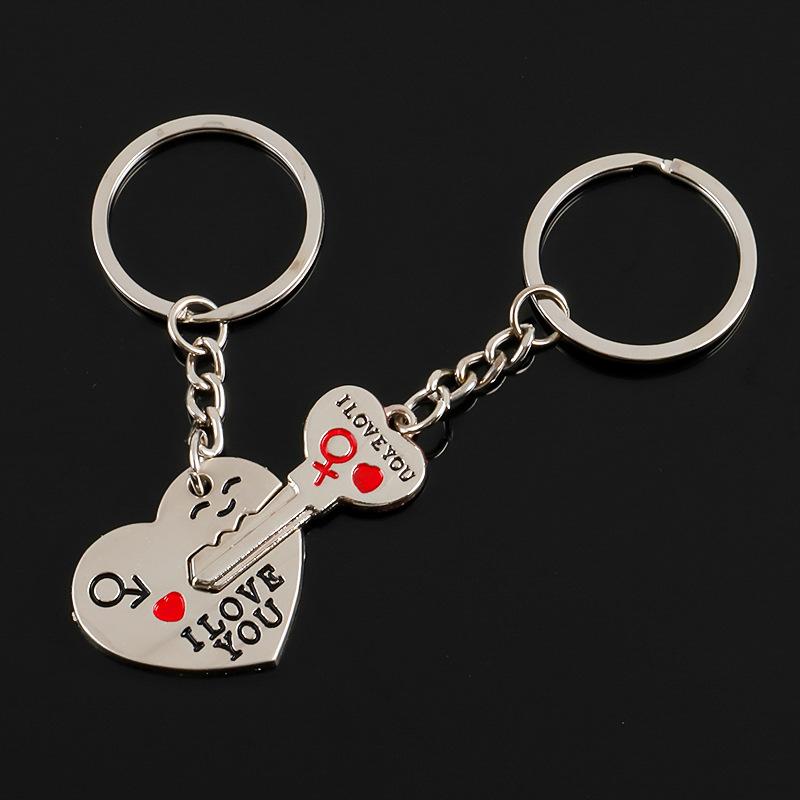2pcs Set Men Women Cute Heart Key Keychain Couple Key Ring Lovers Key Chain Jewelry Accessory Gift 2pcs Set Men Women Cute Heart Key Keychain Couple Key Ring Lovers Key Chain Jewelry Accessory Gift