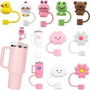 LDKEDKF 11Pcs Straw Cover for Stanley Cup, Silicone Straw Topper for Stanley Cup 30&40Oz with Tumblers, 10Mm 0.4In Lid Accessories (Reusable) LDKEKDF