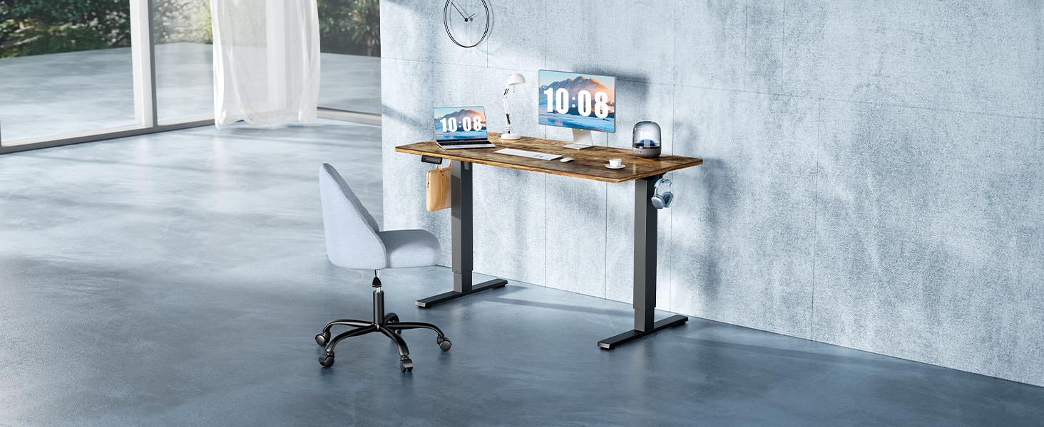 Electric Standing Desk Adjustable Height, with Memory Preset, Computer  Desk with T-Shaped Bracket Suitable for Home Office