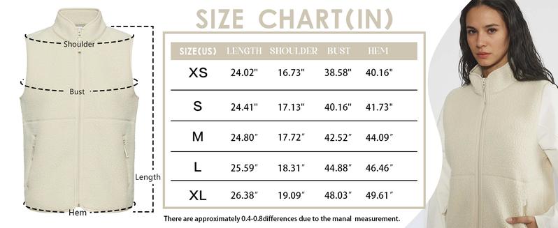 Songling Sherpa Fleece Vest for Women Trendy Warm Sleeveless Vests Jacket Lightweight Zip Coats with Pockets Fall Outerwear Fabric Soft Womenswear Fuzzy Casual Brown Outdoor Minimalist