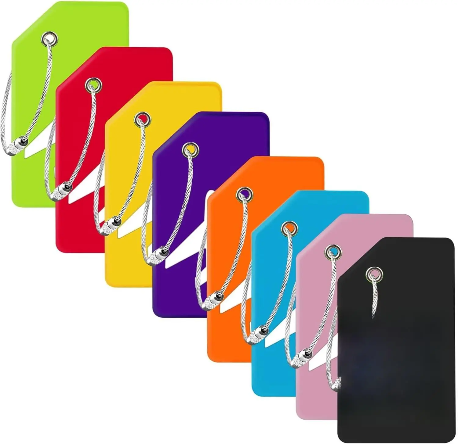 Gostwo 8-Pack Silicone Luggage Tags for Suitcases with Stainless Steel Loops, TSA Approved, Privacy Protection, Bag Charm Travel Essentials (Mixed Colors)