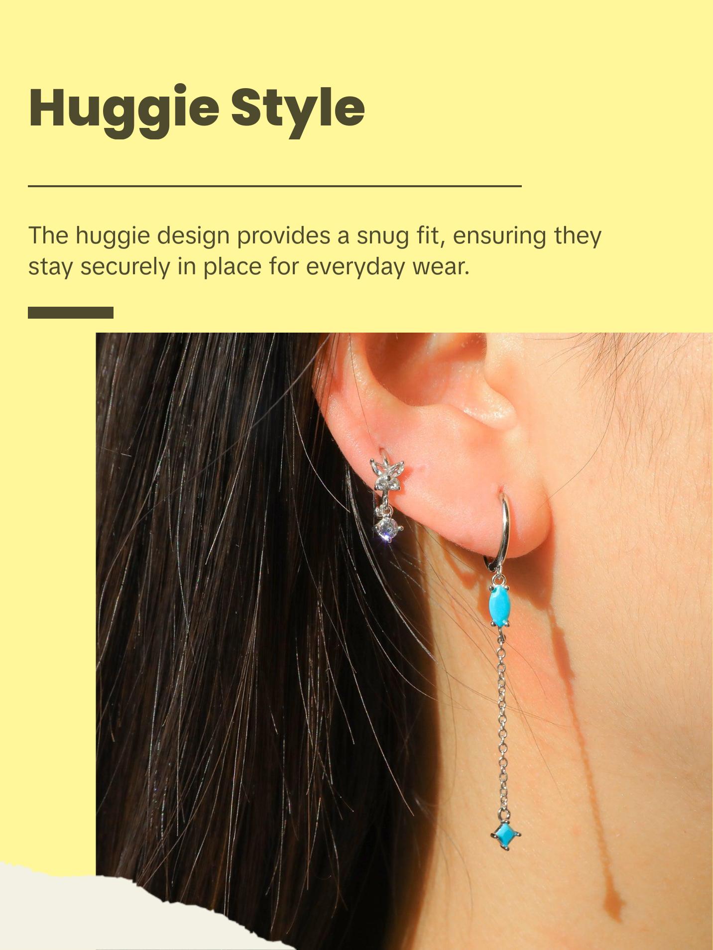 Elegant Turquoise Huggie Earrings