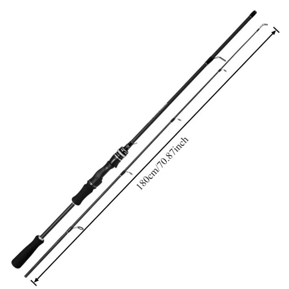 Carbon Fiber Spinning Casting Rod 6ft Fast Action, 2-in-1 Fishing Pole for Bass Trout, 4-12lb Line Saltwater Freshwater Rod, Dual Setup