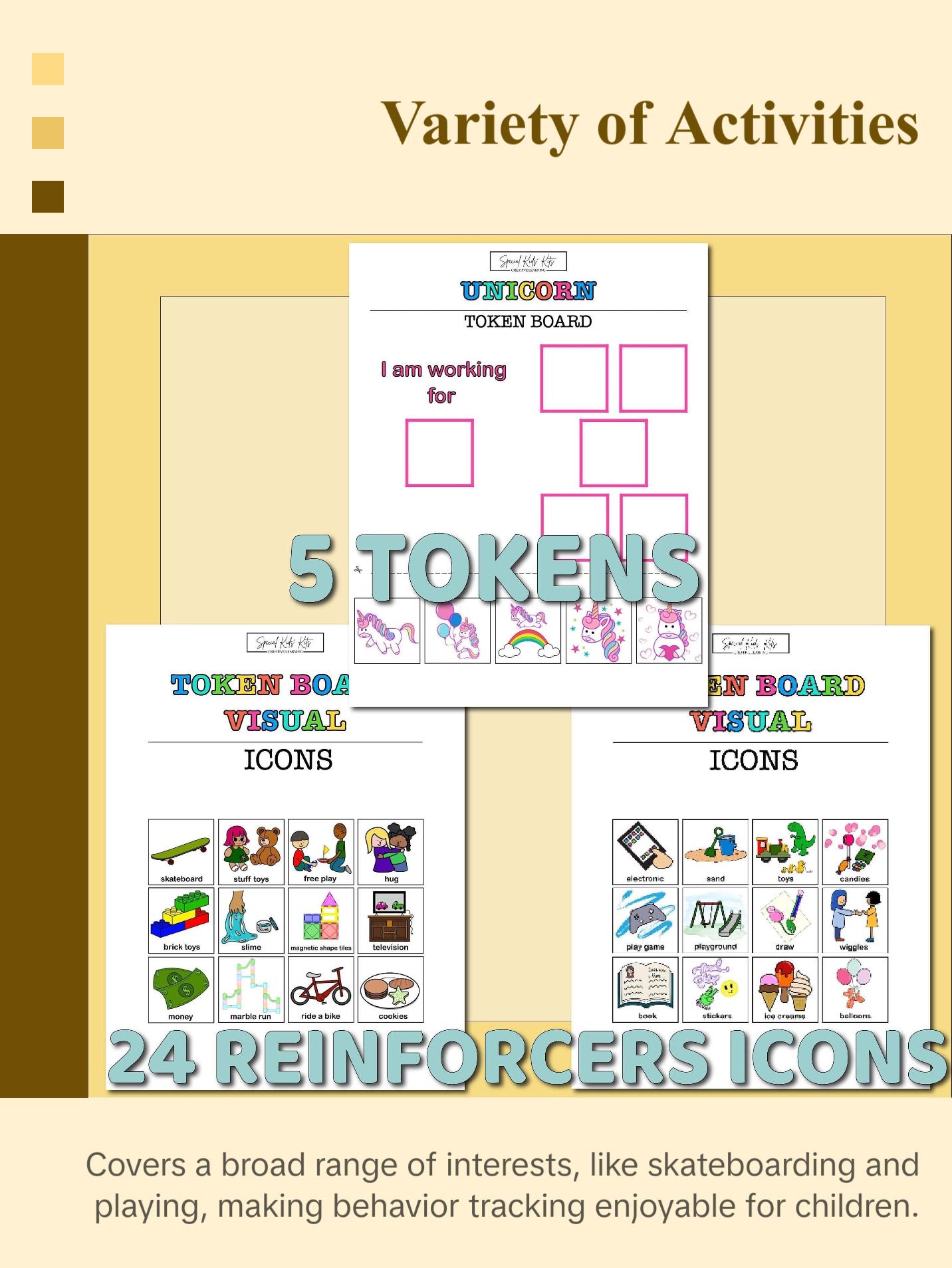 Printable Pink  Kids Token Board | Token Board for Autism or ADHD | Reward Chart for Toddlers | Positive Behavior Reinforcement