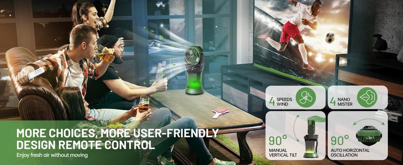 Daonlc Portable Misting Fan with Remote & 30000mAh Rechargeable Misting Fans for Outside Patios Camping Beach & Workshops Mist Fan Portable for Outdoor/Indoor 2L Water Tank RGB Light 4 Speeds & Spray Daonlc Portable Misting Fan with Remote & 30000mAh Rechargeable Misting Fans for Outside Patios Camping Beach & Workshops Mist Fan Portable for Outdoor/Indoor 2L Water Tank RGB Light 4 Speeds & Spray