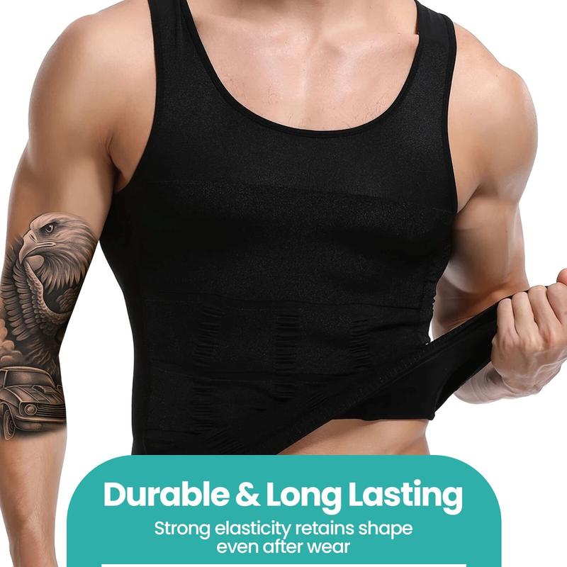 1/2/3/4 Pack Menswear Body Shaper Mens Compression Shirt Vest Shapewear  Breathable Lightweight Stretchy Comfortable Activewear Workout Tank Tops Smooth Undershirt Soft Suits