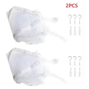 2pcs Plush toy storage hammock, plush toy storage net, suitable for children's rooms, nurseries, and bedrooms (white)