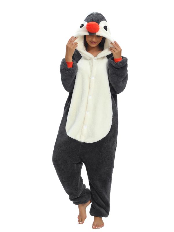 Cozy Cow Onesie for Adults, Plush Fleece Animal Costume Pajamas with Hood for Halloween, Cosplay, and Loungewear