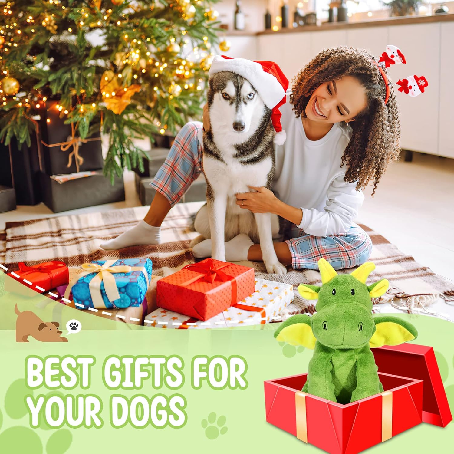 Dog plush toy, medium and large dog breeds,A toy with a soft sound-producing mechanism for playing with--mrwj