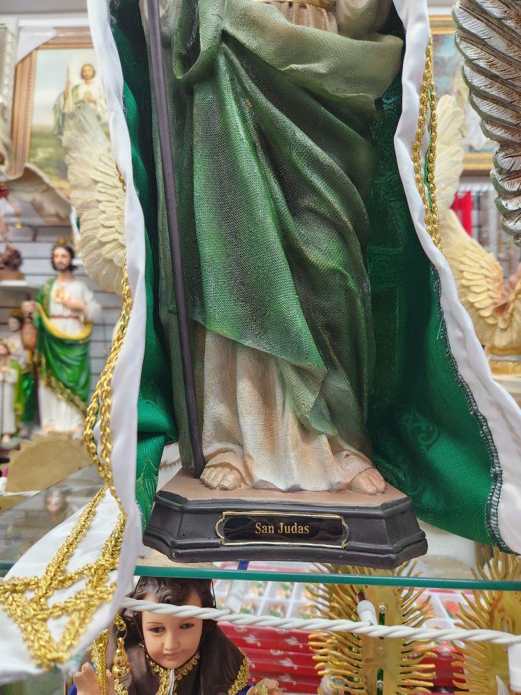 San Judas 20" Inches Tall CON CAPA (6 Estilos para Escojer)  Brand New Statue with Green and Gold Accents Religious Decor Ornaments St Jude Thaddeus With Cape Santo de los Casos Imposibles