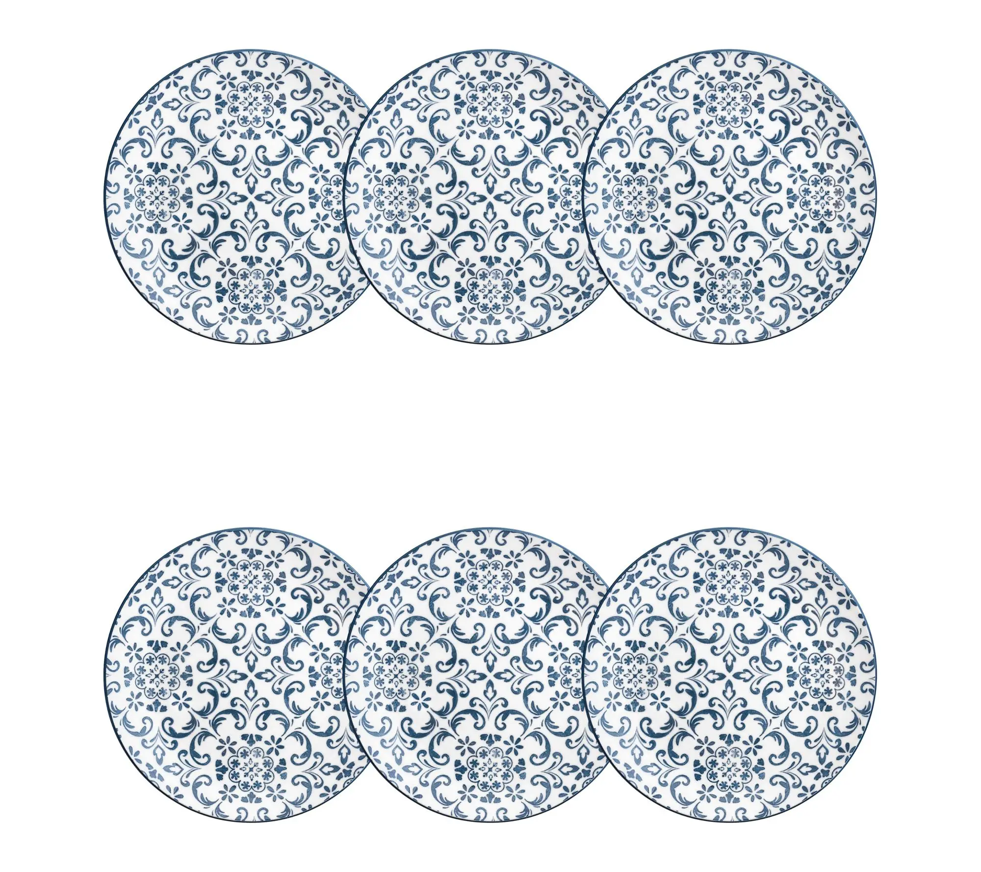10 Strawberry Street Set of 6 Mediterranean Blue Salad Plates 10 Strawberry Street Set of 6 Mediterranean Blue Salad Plates