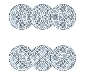 10 Strawberry Street Set of 6 Mediterranean Blue Salad Plates