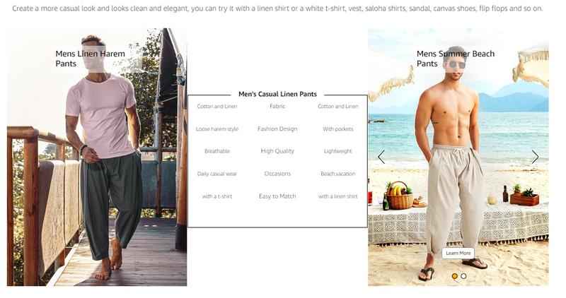 COOFANDY Men's Cotton Linen Harem Pants Drawstring Casual Soft Pants Machine Washable Loose Fit Cropped Trousers with Side Pockets & Back Pocket for Everyday Wear