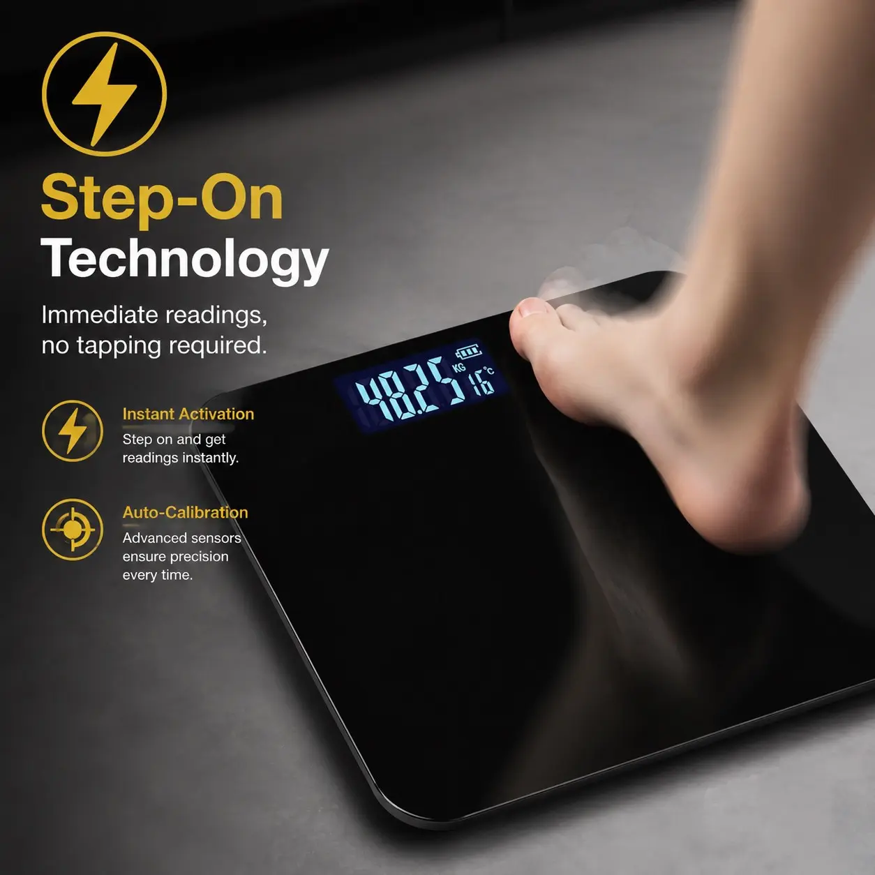 Conridel Electronic Digital Bathroom Scale, High Precision LCD Display, Precise Weight Measurement, Thin Design, Max Weight 180 Kg/400 Lb, Body Weight Scale for Bathrooms, Living Room, Bedroom and Home Use, Weighing Scale for Body Weight