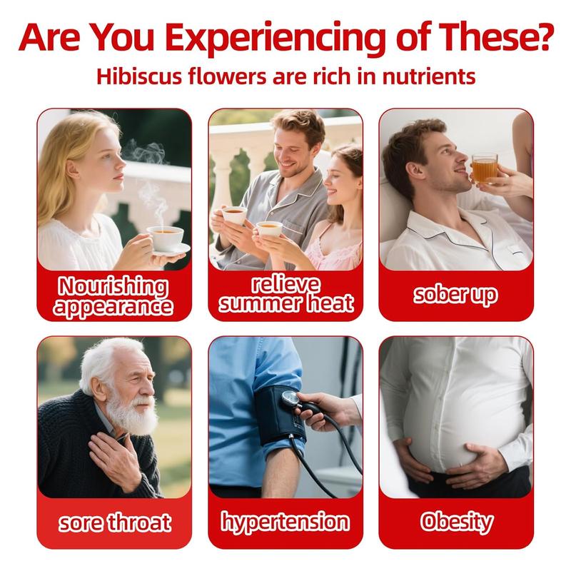 120 Hibiscus Tea Bags | 100% Pure Hibiscus Flower | Sugar-Free, Caffeine-Free Herbal Tea | Double Chamber, Individually Wrapped Bags| Rich in Natural Goodness and Flavor