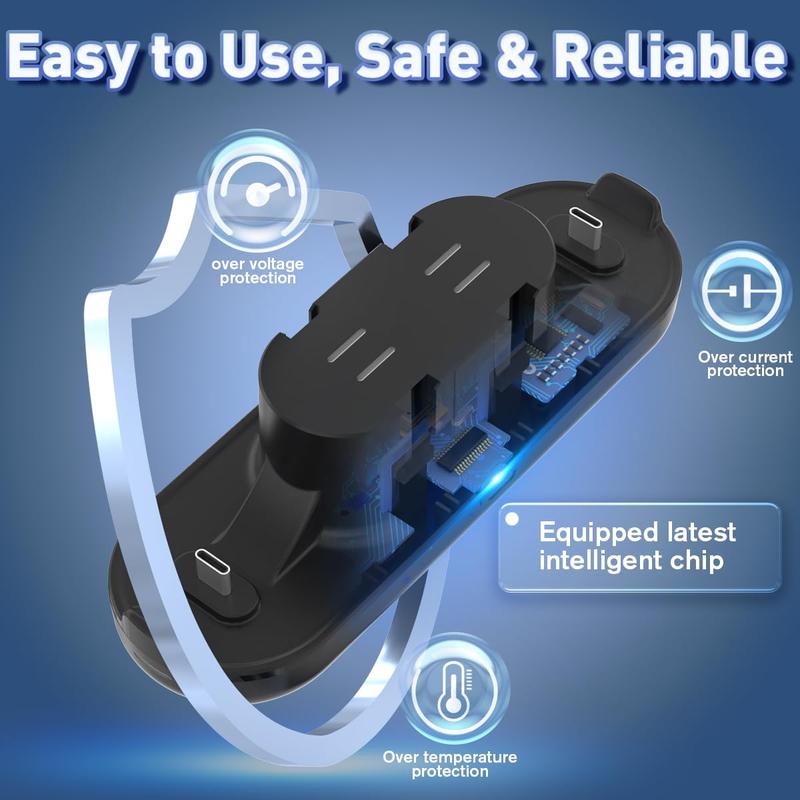 Controller Charger for  Joy con ,   Dock, 6 in 1  Controllers Charge Dock Station Compatible  /Pro Controller with Charger  &