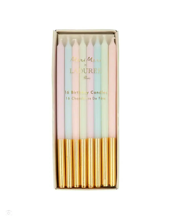 {Meri Meri} Ladurée Paris Gold Dipped Candles :: Set of 16