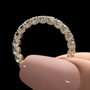 Lira Label Luxury Crystal Small Round Stone Engagement Rings For Women Silver Color White Zircon Wheel Ring Wedding Band Jewelry