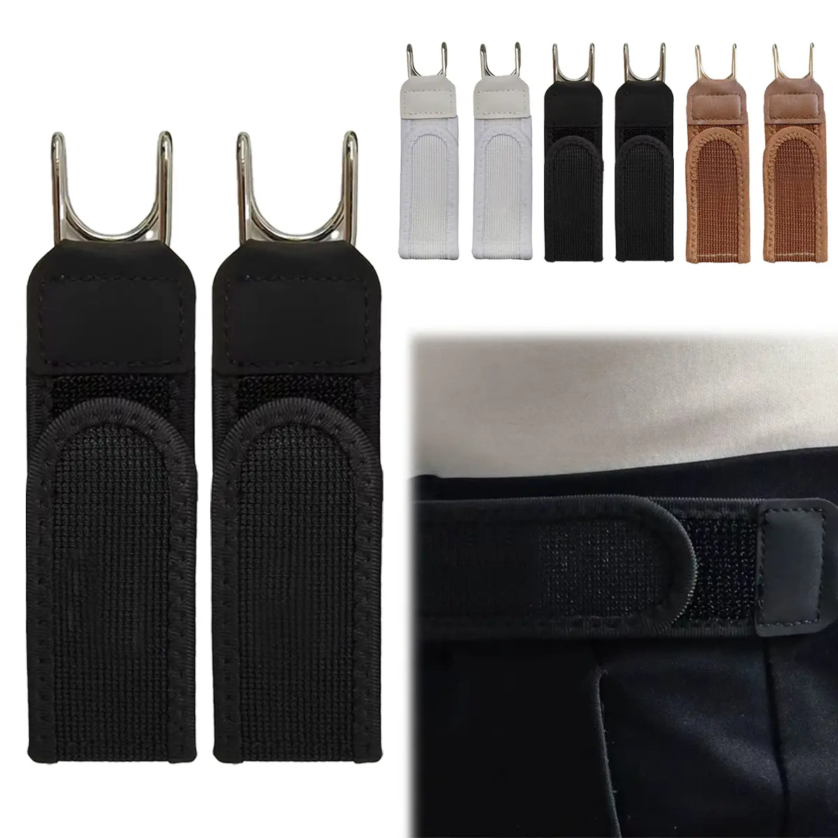2/4 PCS No Buckle Belts for Men and Women, Buckless Belts for Unisex- Adjustable Metal Hook Comfortable Invisible Belt, Invisible  Belt for Jeans, Pants