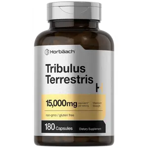 Horbäach Tribulus Terrestris for Men 15000mg | 180 Capsules | Maximum Strength | Non-GMO, Gluten Free Extract Supplement