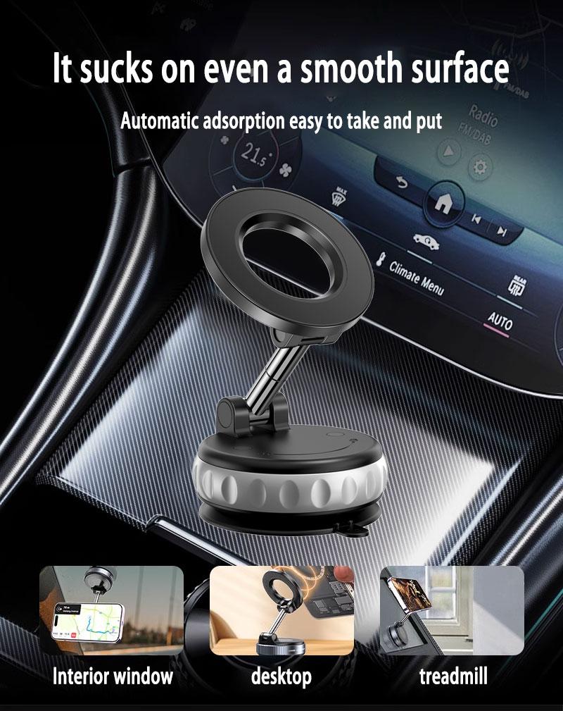 360° Rotating Magnetic Car Phone Holder – Strong Adsorption, One-Pull Pickup, No Interior Damage, Universal Mount Anywhere