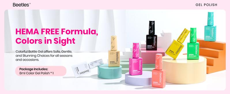 Beetles Hot Pink Gel Nail Polish –UV LED Soak Off Gel Polish Bright Pink Color with Matching Bottle Long Lasting Glossy Gel Polish for DIY Manicures at Home or Salon