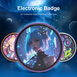 Electronic Badges: Digital LED display badges and digital pins with touchscreens; customizable anime-style wearable devices; dynamic smart buttons ideal for Easter, role-playing, and anime/manga fan communities