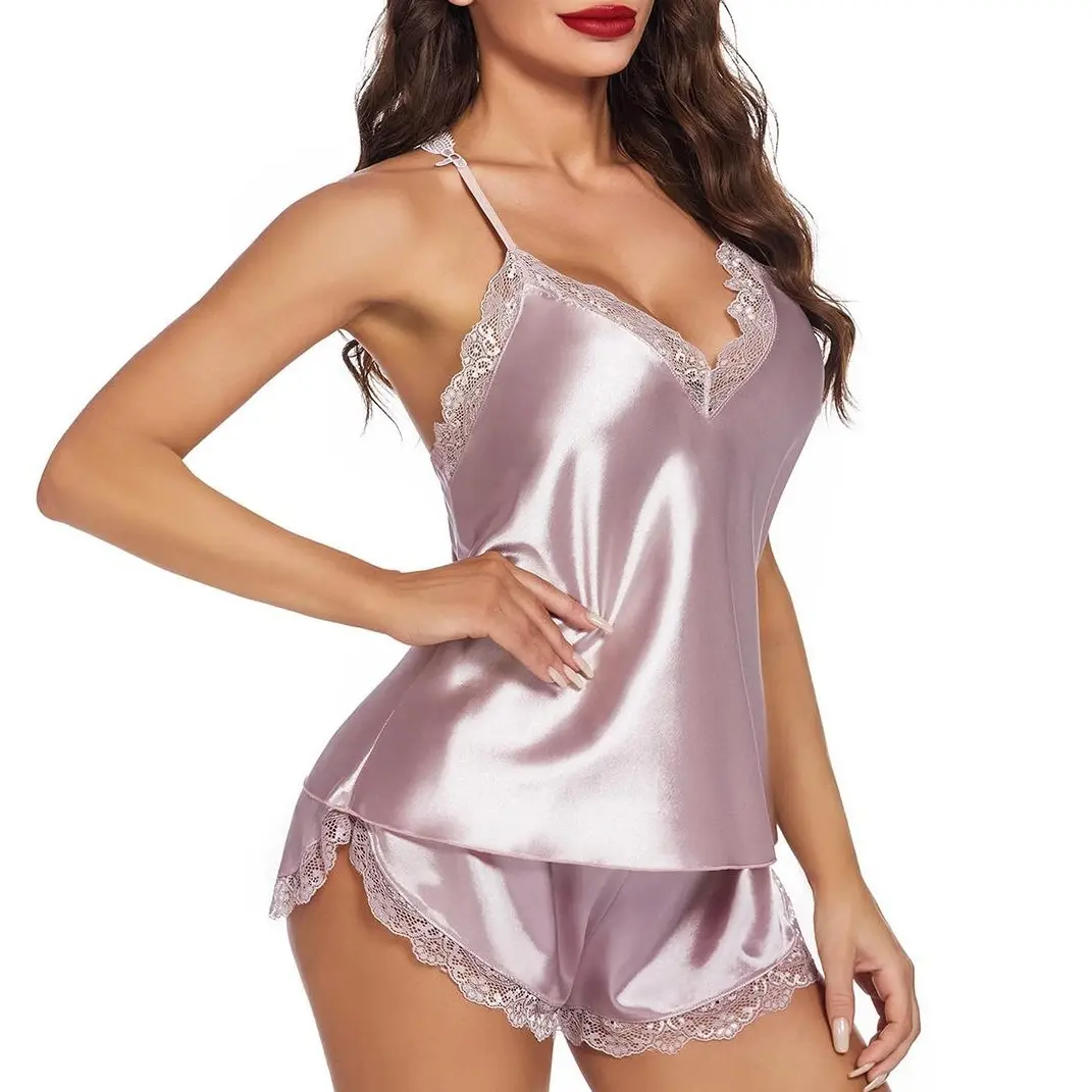 Avidlove Satin Pajamas Set Sleepwear Womens Lingerie Cami Shorts Set Nightwear S-XXL