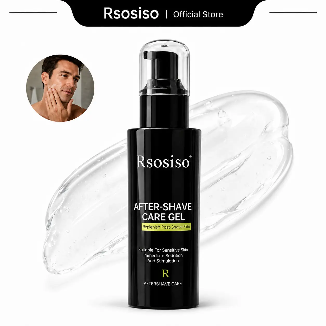 Rsosiso After Shave Care Gel 118ML | Lightweight Soothing Face Gel For Men After Shaving Routine Helps Comfort Skin Feel Hydrate And Refresh Skin Appearance Easy Daily Grooming Care For Home Travel Use