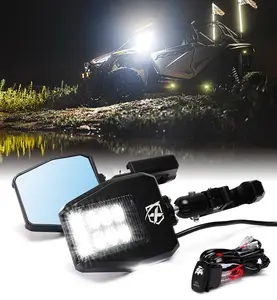 UTV Side Mirrors with LED Spotlights & Puddle Lights