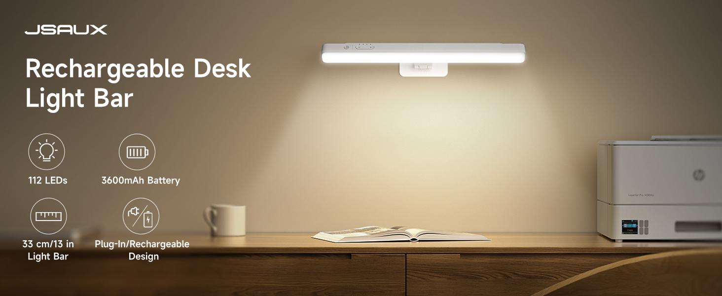 JSAUX Multifunctional Desk Lamp with Clamp and Wall Mount Options Ideal for Study and Computer Screen Lighting Eye Protection and Beauty Enhancing