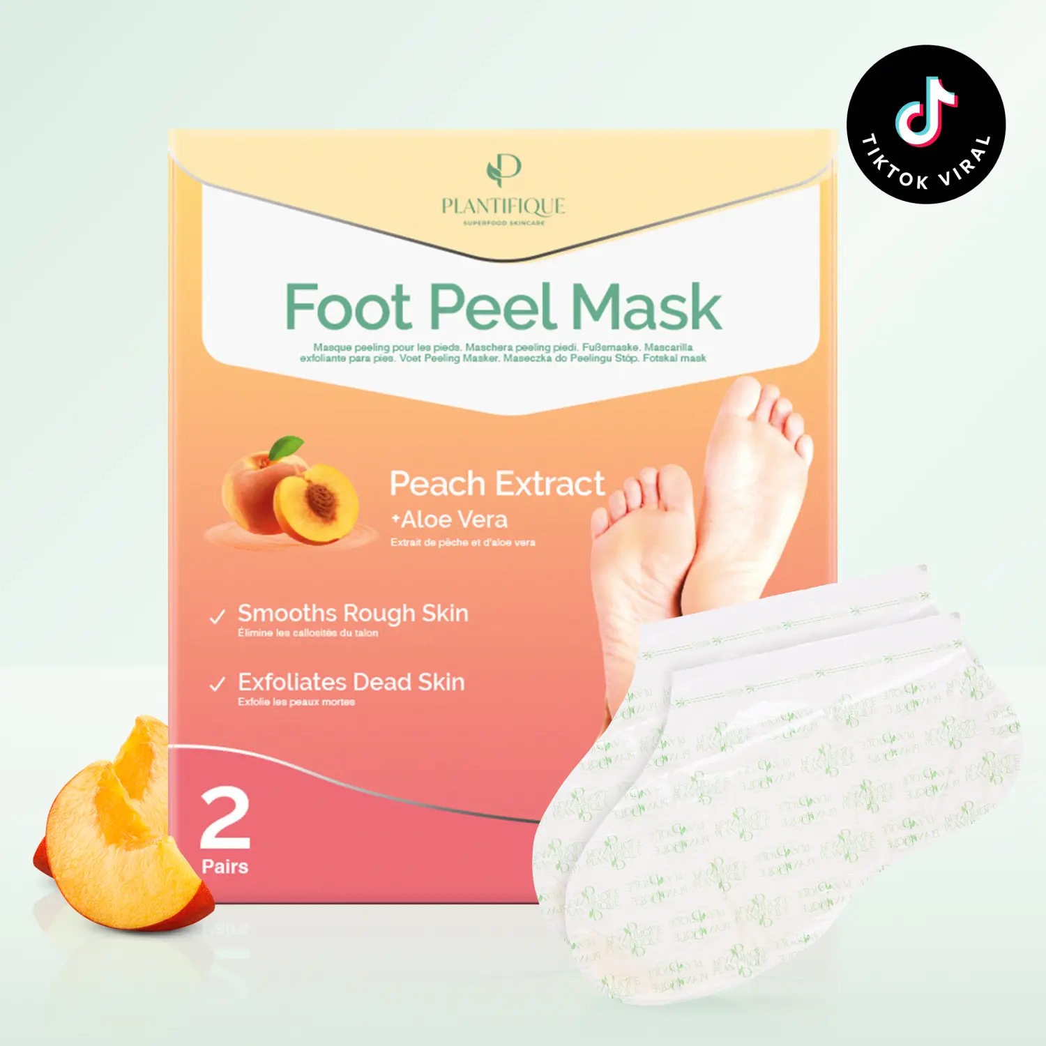 [PLANTIFIQUE Official Shop] Foot Peel Mask for Dead Skin & Calluses – Exfoliating Foot Peeling Mask for Cracked Heels Moisturizing Foot Mask Moisturize