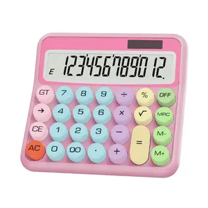 Pink Calculator, Standard Calculator 12 Digit with Large LCD Display and Big Buttons,Pink Office Accessories for Women Desk, Cute for Office,School, Home, Business(Colorful Pink)