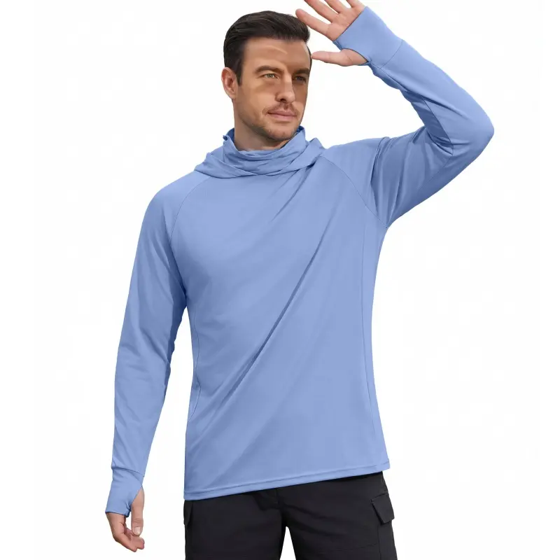 COOFANDY Mens UPF 50+ Sun Protection Hoodie with Mask Lightweight Long Sleeve SPF Fishing Shirts UV Hiking