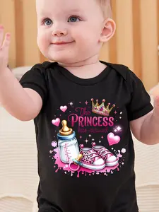 Baby & Toddler "The PRINCESS Has Arrived" Onesie - Adorable Cartoon Patterns & Alphabet Prints - Soft Cotton Blend - Snap Closure - Perfect for Outdoor Activities & Daily Wear - Baby Girl Clothes