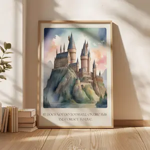 Wizard World Wizard School Print, Wizard World Poster, Witchcraft and Wizardry, Bookish Wall Art, Gift for Booklovers (Unframed)
