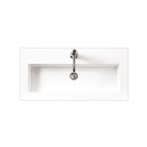 James Martin CSP-S3216-WG Composite Countertop 31.5" W x 15.4" D Sink, White Glossy
