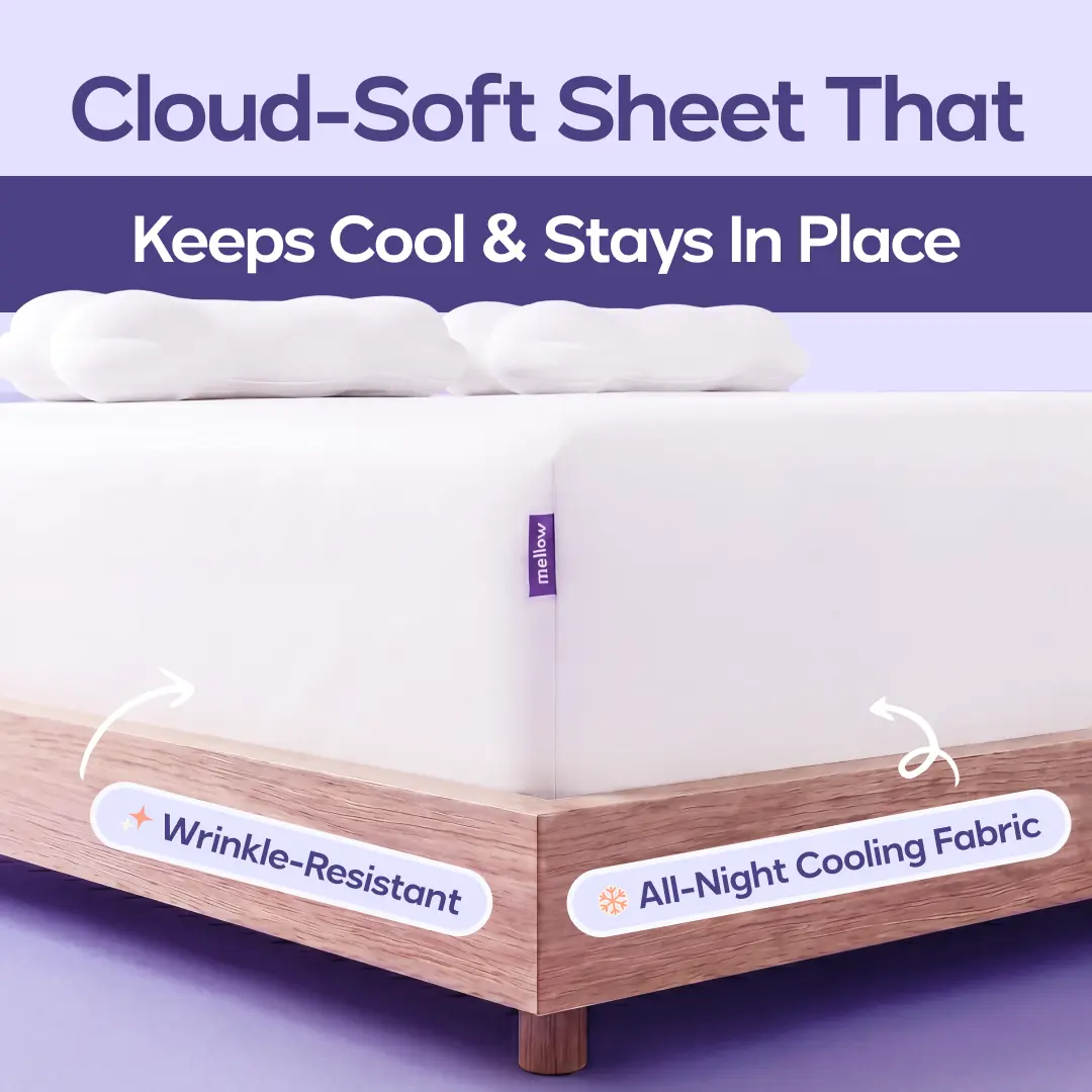 Mellow Sleep |  Cooling EasyFit Sheet - Silky Soft Breathable Fitted Sheet Stays Wrinkle-Free Trusted By Top Hotels